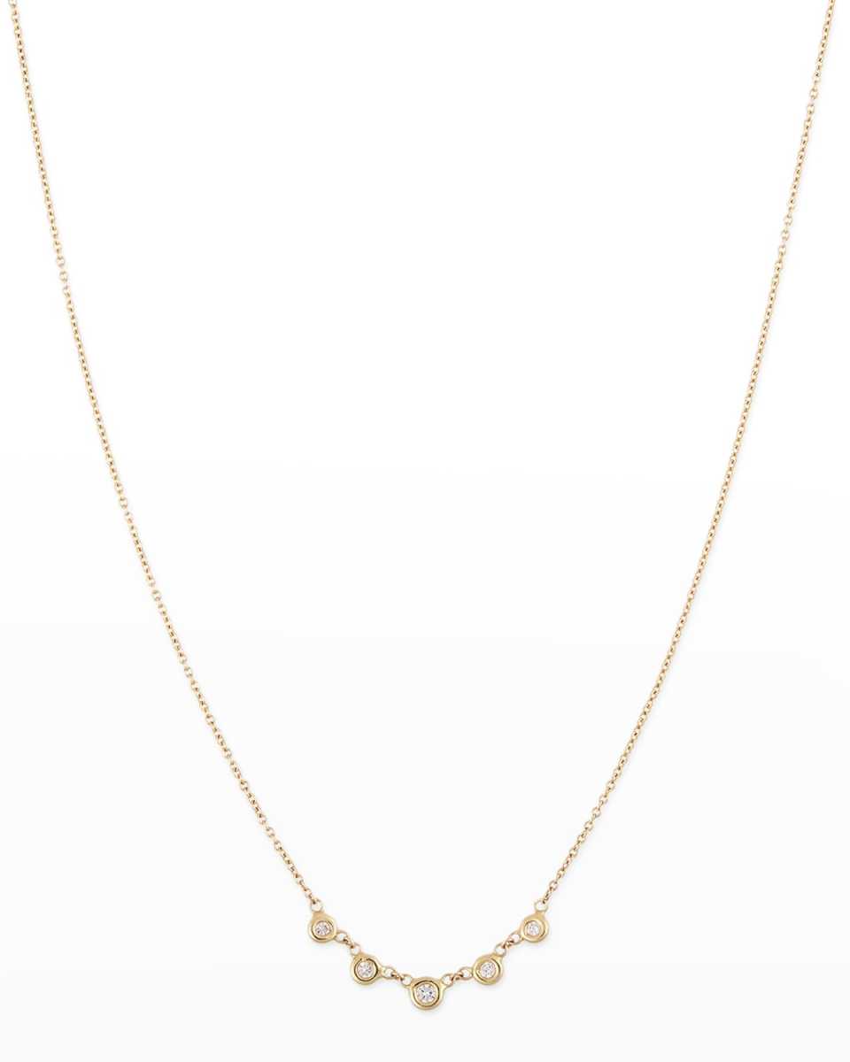 Yellow Gold 5-Diamond Emily Necklace