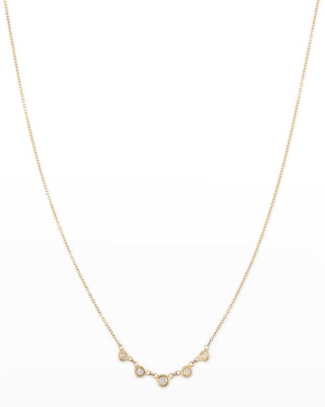 Yellow Gold 5-Diamond Emily Necklace