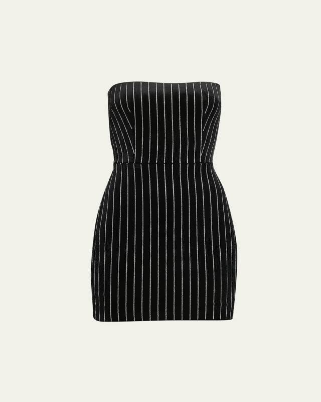 Strapless Crystal Velvet Mini Dress
