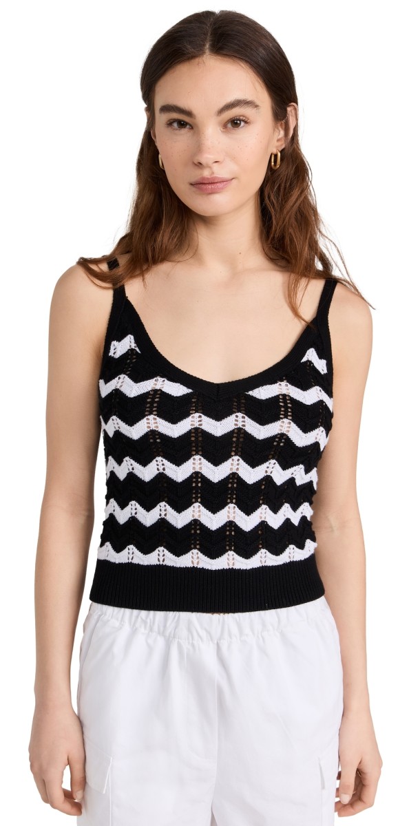 525 Izzie Chevron Stripe Bralette Black Multi