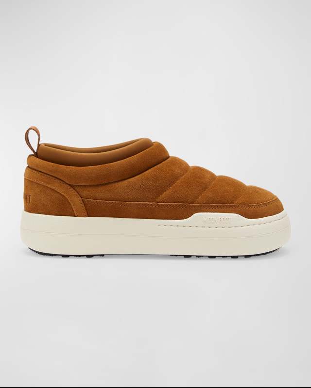 Park Quilted Suede Low Booties