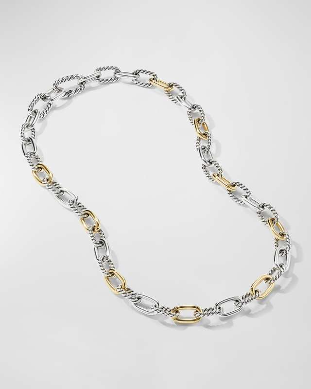 Madison Chain Necklace in Silver and 18K Gold, 8.5mm, 20"L