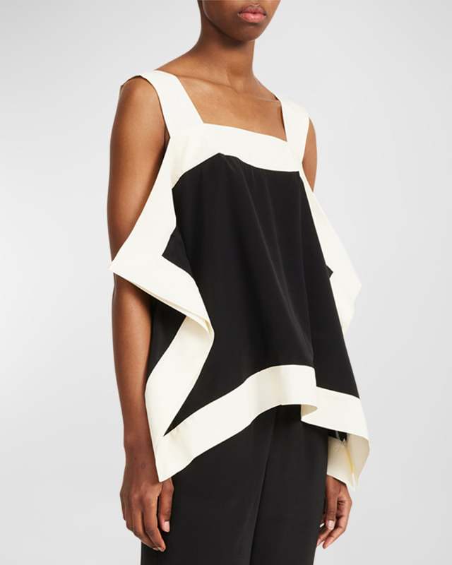 Gabrelle Two-Tone Ruffle Blouse