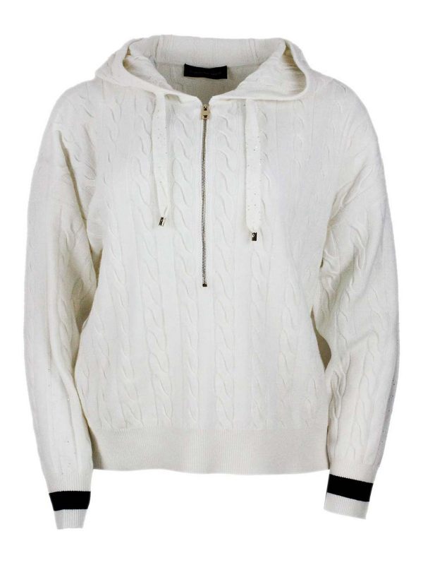 Lorena Antoniazzi Pull Col Rond - Blanc