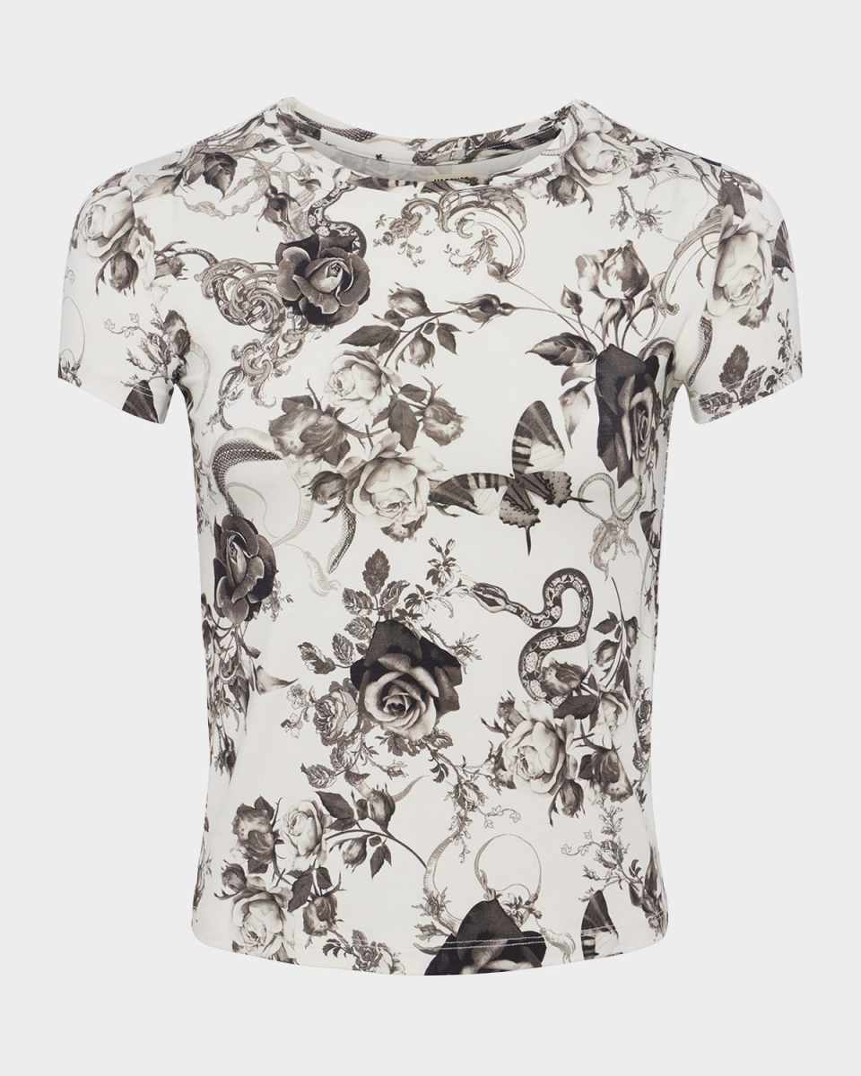 Ressi Short-Sleeve Floral Baroque Tee