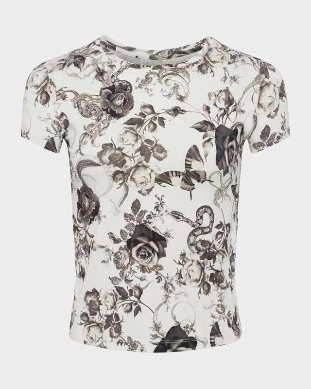 Ressi Short-Sleeve Floral Baroque Tee