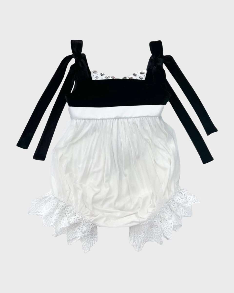 Girl's Audrey Embroidered Romper, Size 3M-