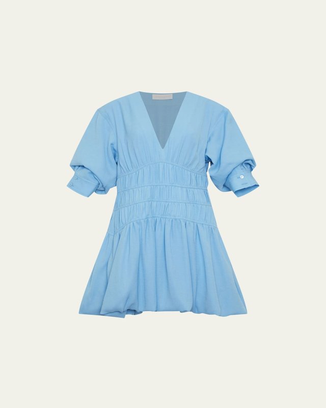 Diem Gauze Short-Sleeve Mini Bubble Dress