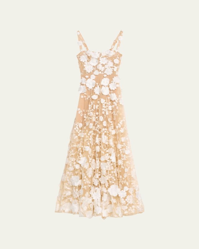 Jasmine Sleeveless Floral Applique Gown