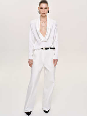 Source Unknown Leiva Cowl-Back Blouse
