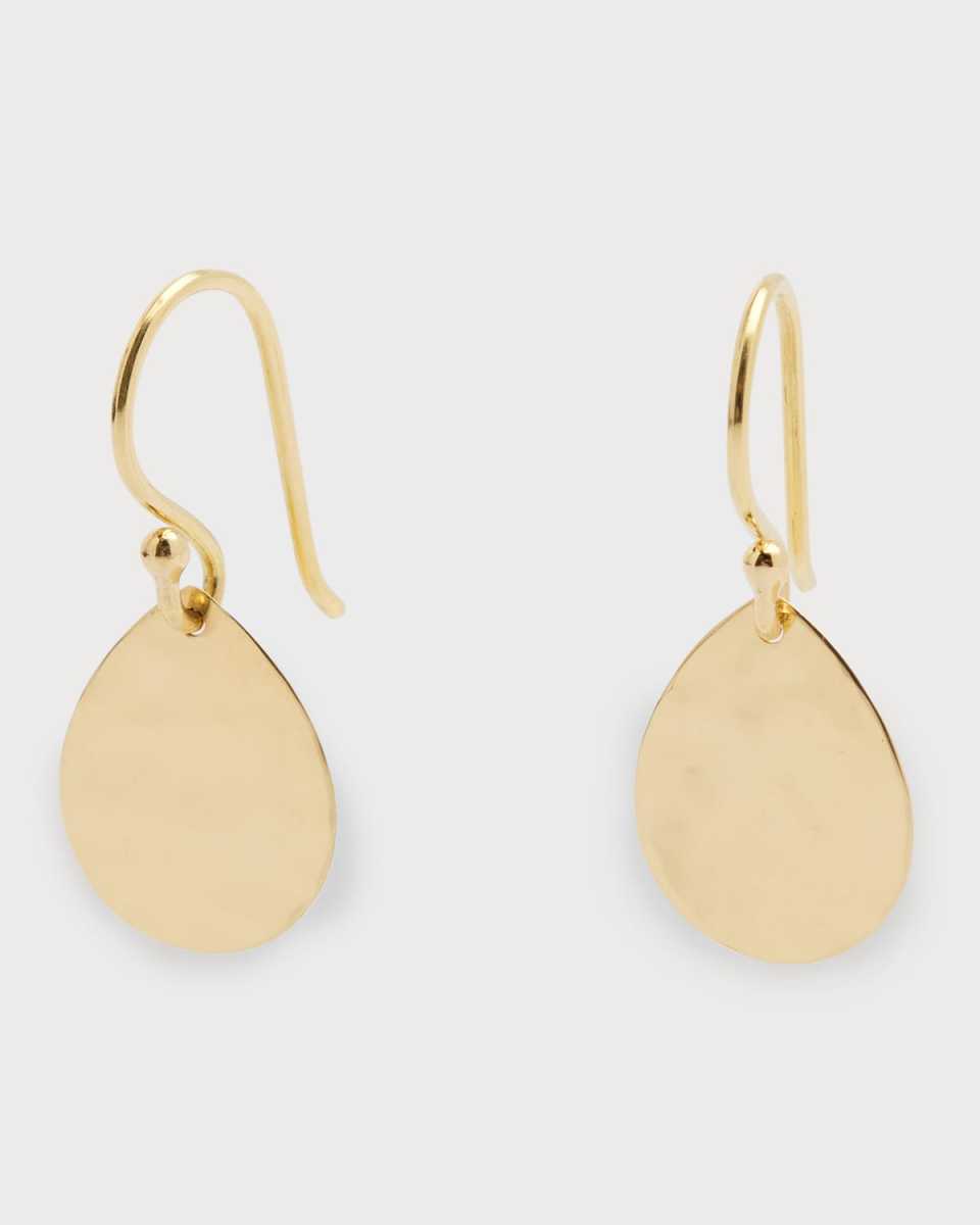 18K Classico Crinkle Hammered Teardrop Earrings, S