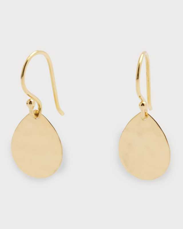18K Classico Crinkle Hammered Teardrop Earrings, S