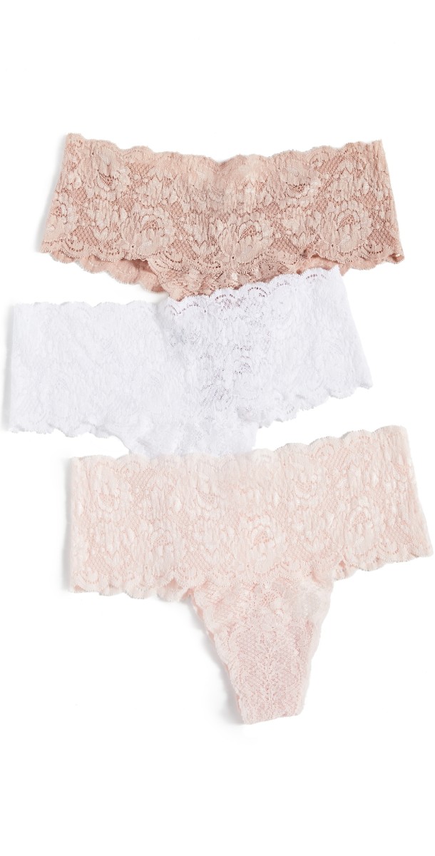 Cosabella Never Say Never Comfy Thongs 3 Pack Mandorla/Pink Lilly/White
