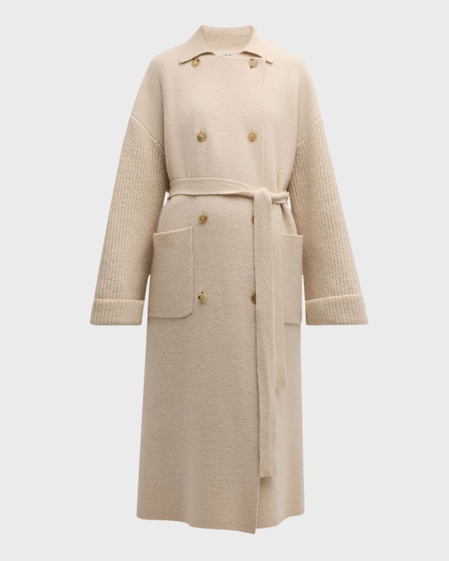 Belted Oversized Wool-Cashmere Cardigan
