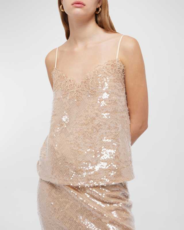Arlene Sequined Lace Camisole