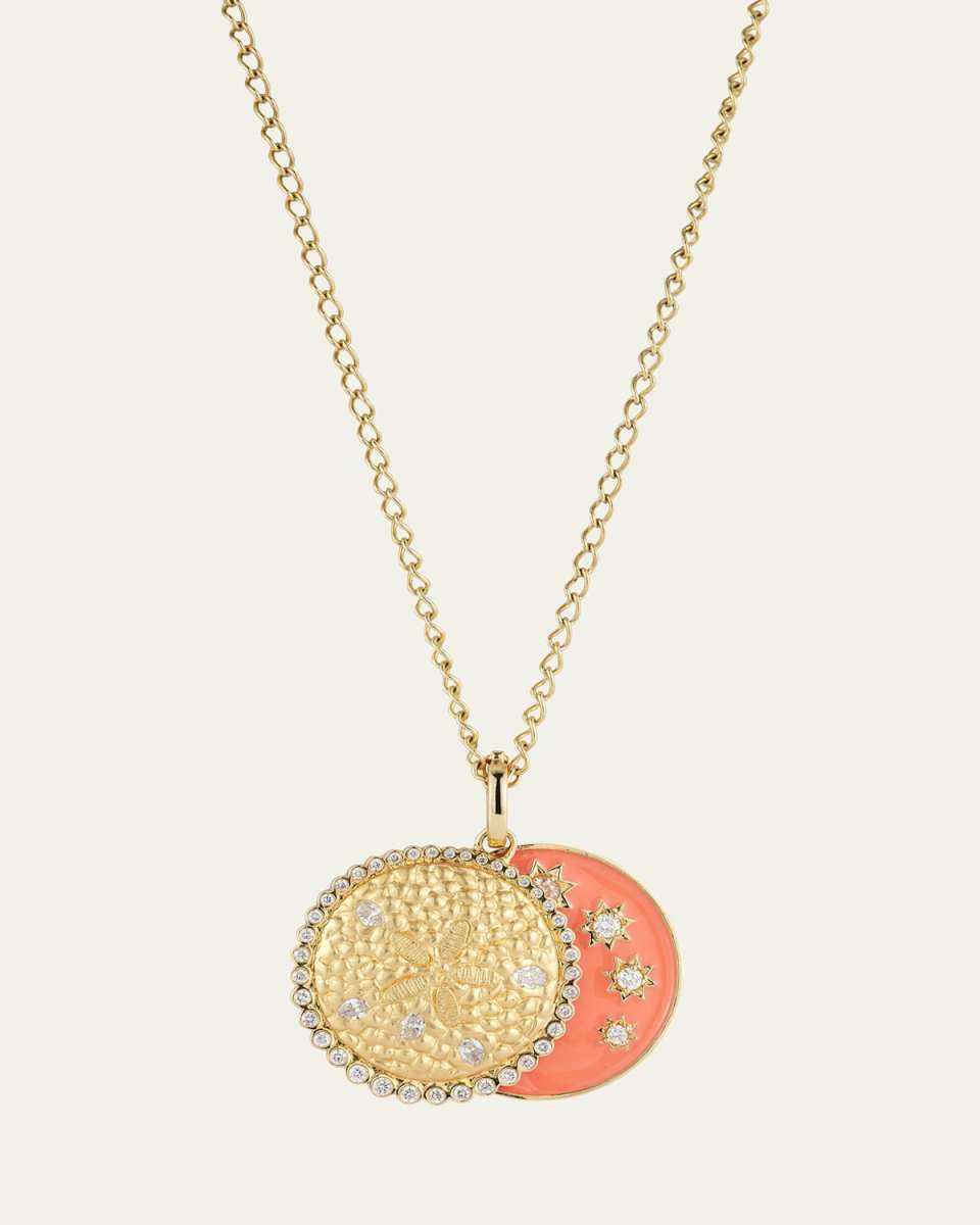 Sand Dollar Locket Necklace with Diamonds