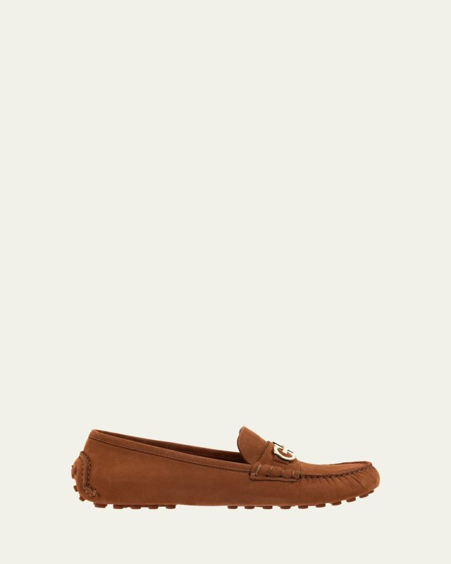 Odilia Suede Gancini Bit Driver Loafers