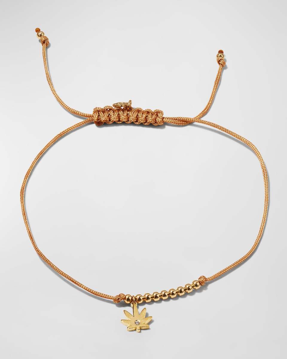 Diamond Pot Leaf Pull-Cord Bracelet