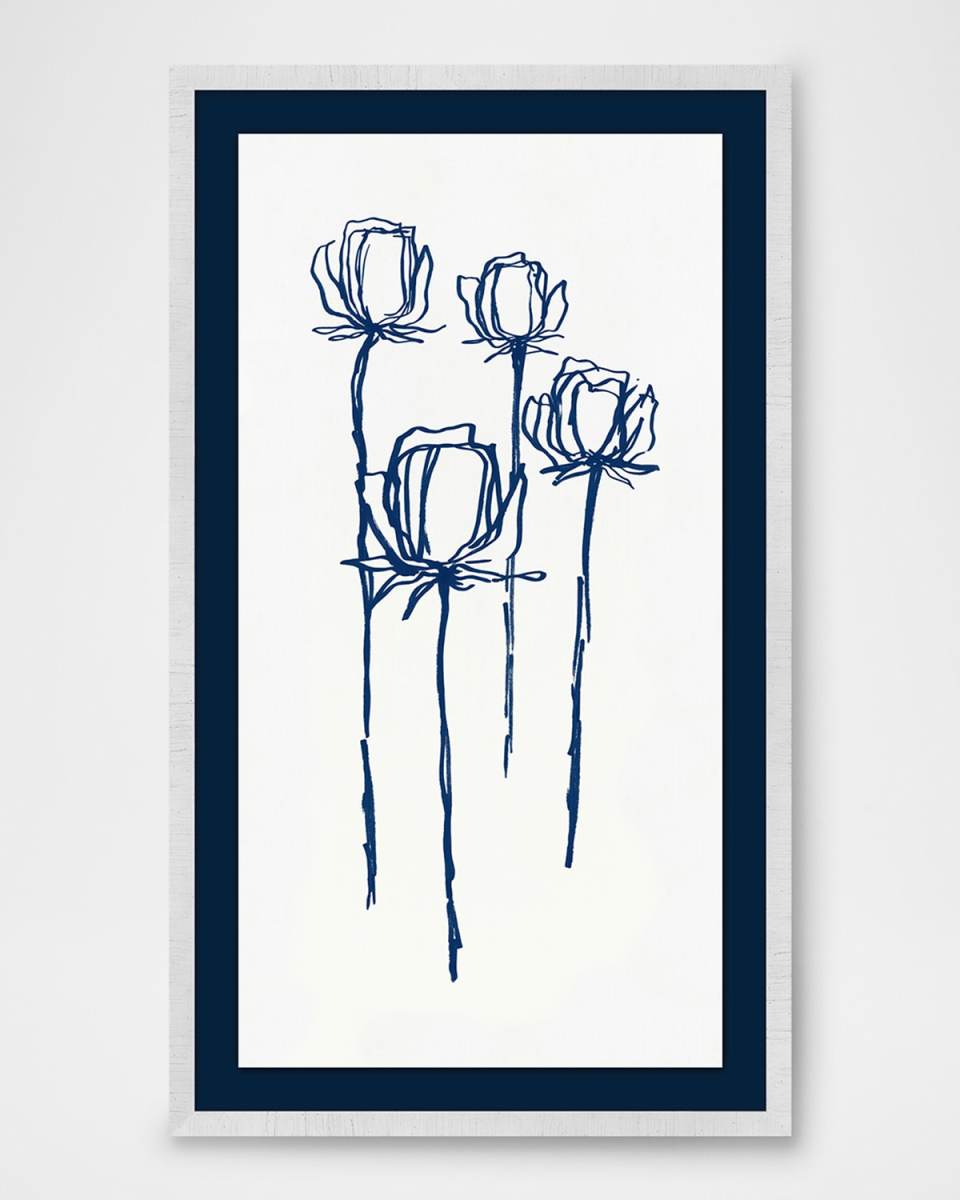 "Navy Rose 2" Framed Giclee
