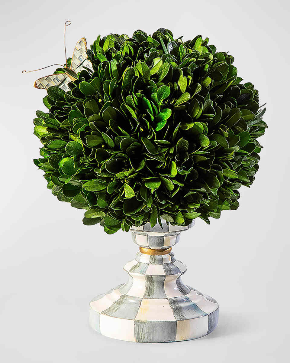 Sterling Check Small Boxwood Centerpiece, 10"