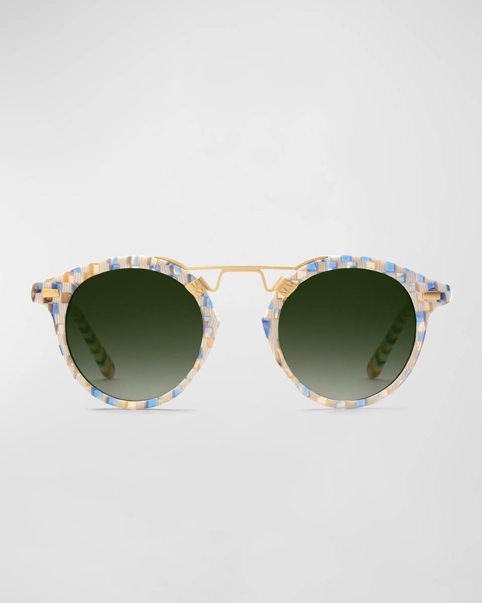 St. Louis Pincheck Acetate Aviator Sunglasses