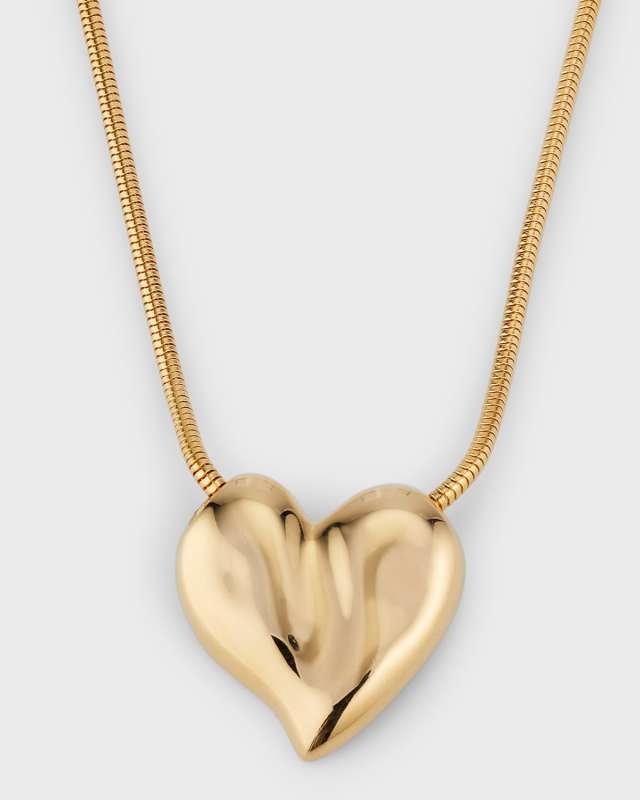 24k Gold Electroplated Heart Chain Necklace