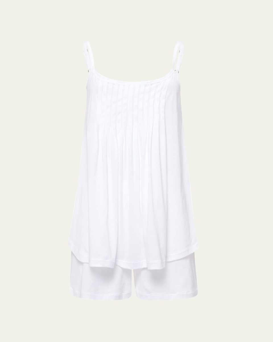 Julia Short Scoop-Neck Pintuck Pajama Set