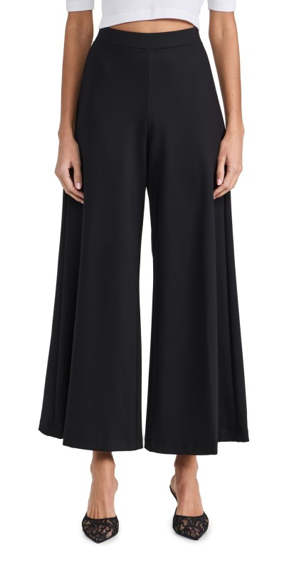 Rosetta Getty Pull On Wide Leg Culottes Black