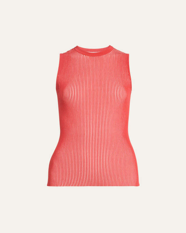 Two-Tone Rib-Knit Tank Top