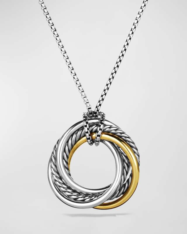 Crossover Small Pendant with Gold on Chain