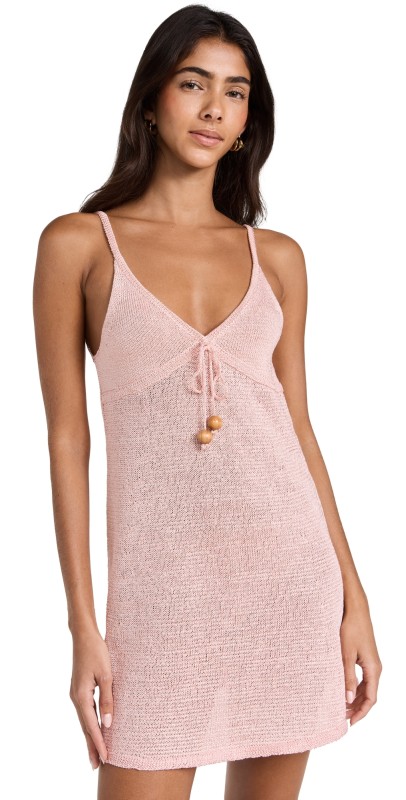 JoosTricot Raffia Mini Dress Peach