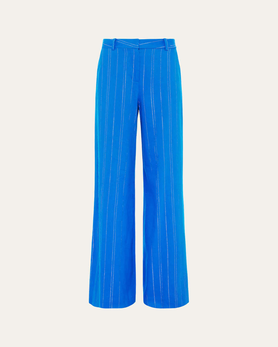Metallic Striped Pilar Wide-Leg Pants