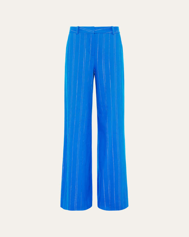 Metallic Striped Pilar Wide-Leg Pants