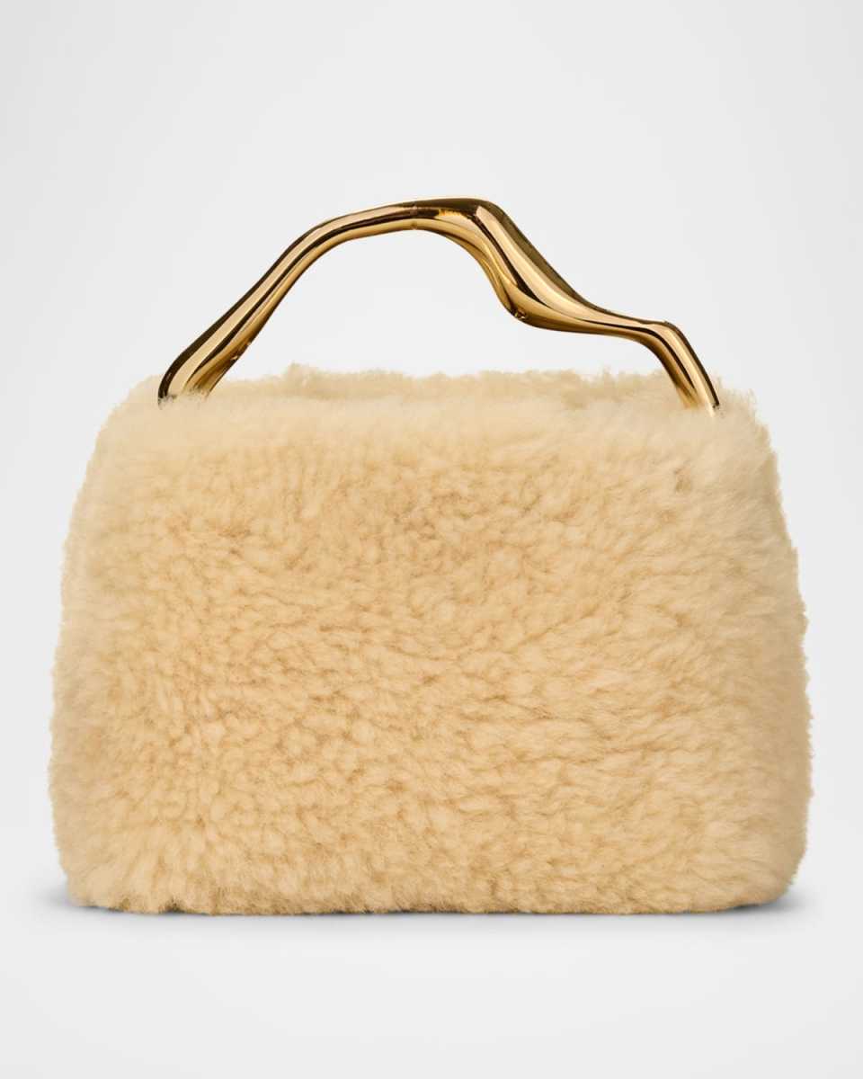 Solene Mini Sheep Shearling Fur Top-Handle Bag