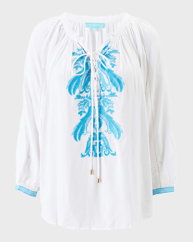 Kitty Embroidered Long-Sleeve Shirt