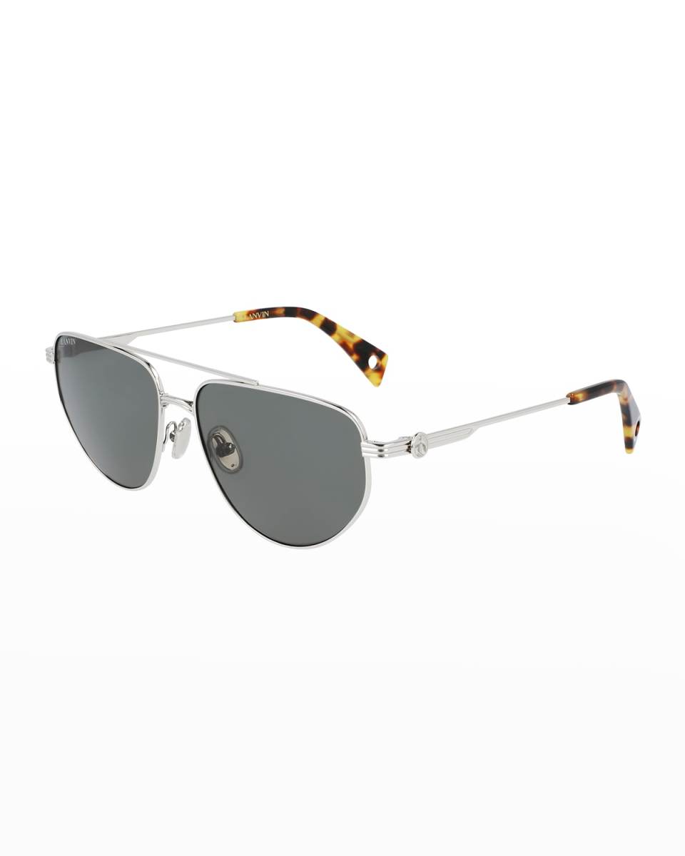 Mother & Child Logo Metal Aviator Sunglasses