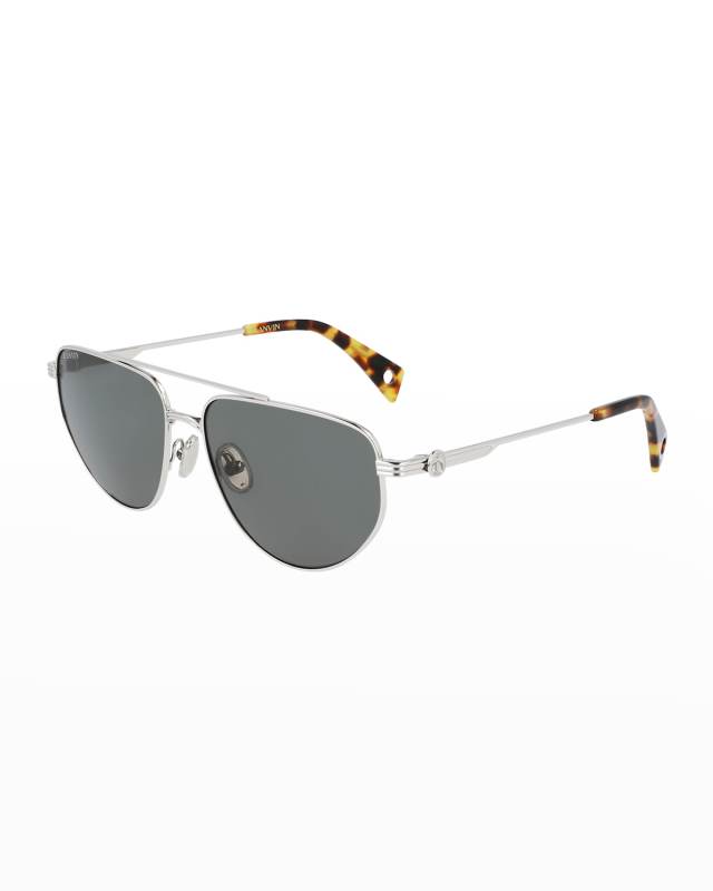 Mother & Child Logo Metal Aviator Sunglasses