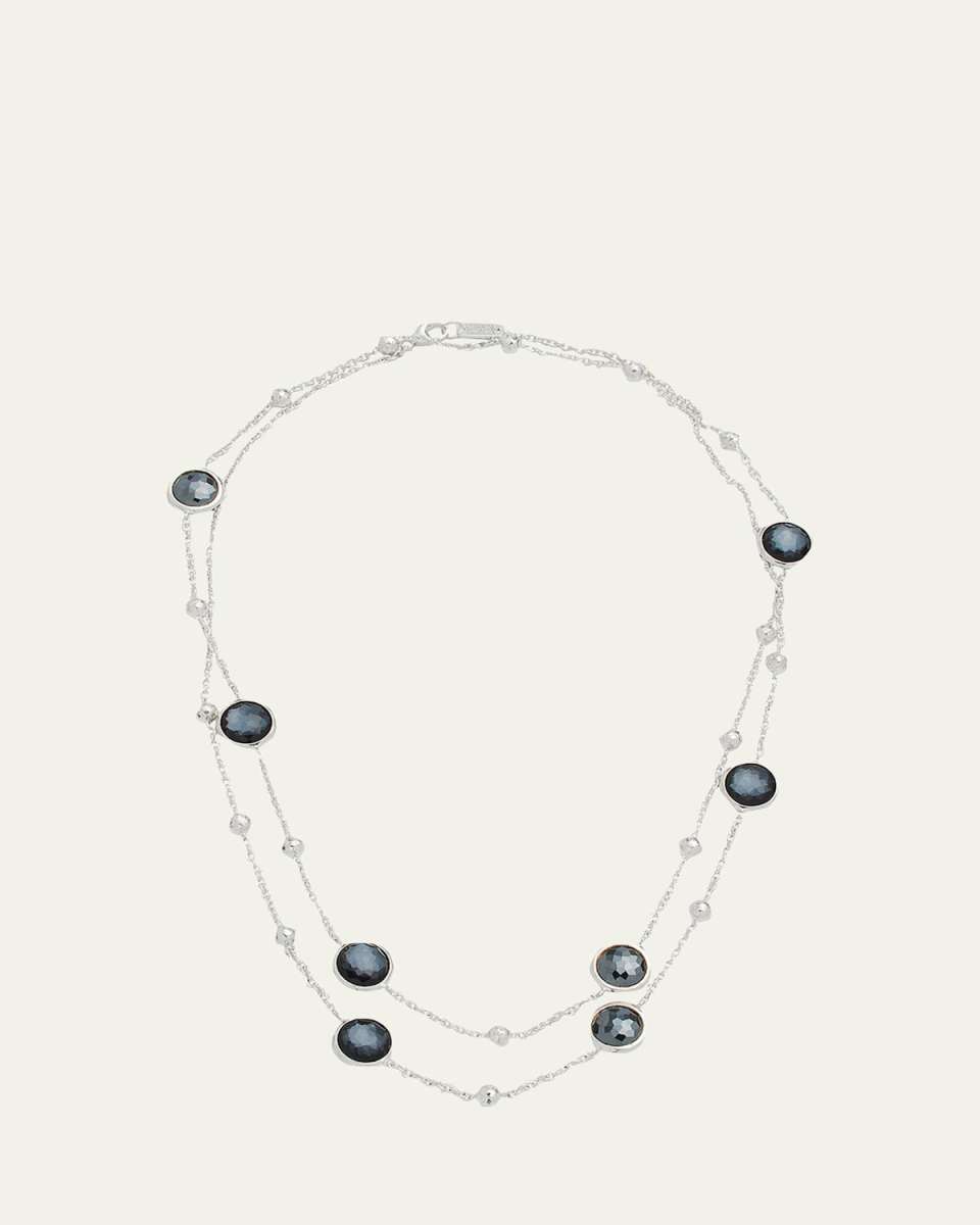 Multi Station Lollipop Necklace in Sterling Silver