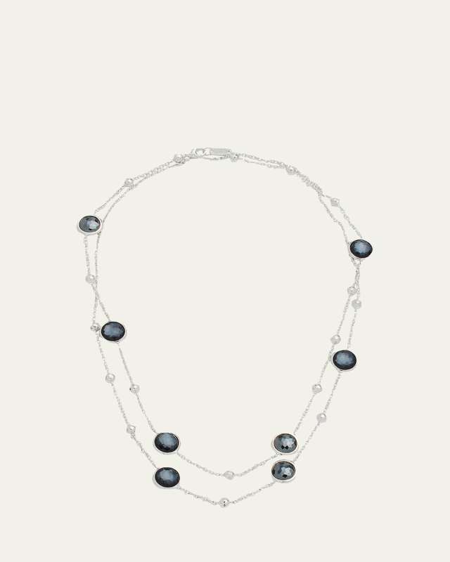 Multi Station Lollipop Necklace in Sterling Silver