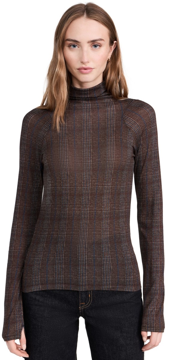 rag & bone Shaw Paneled Long Sleeve Tee Brwnmlt