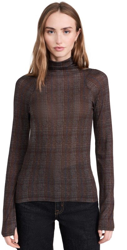 rag & bone Shaw Paneled Long Sleeve Tee Brwnmlt