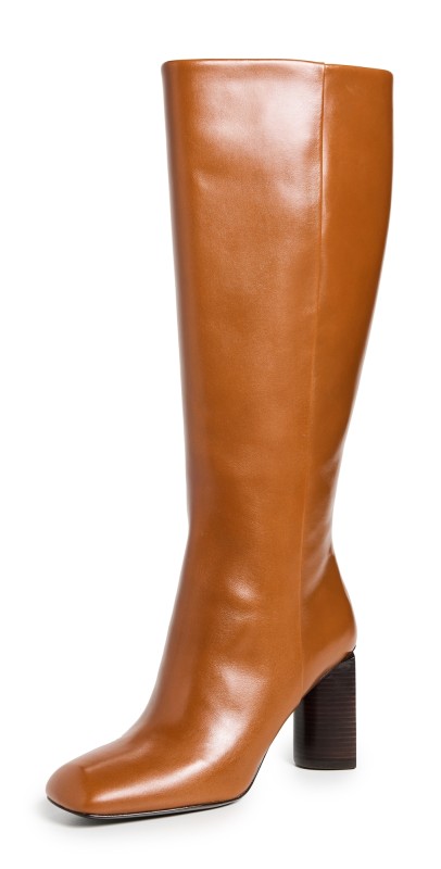 Tory Burch Twisted Heel High Boots 90mm Sierra Cognac