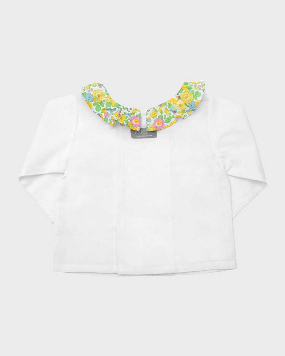 Girl's Floral-Collar Blouse, Size Newborn-24