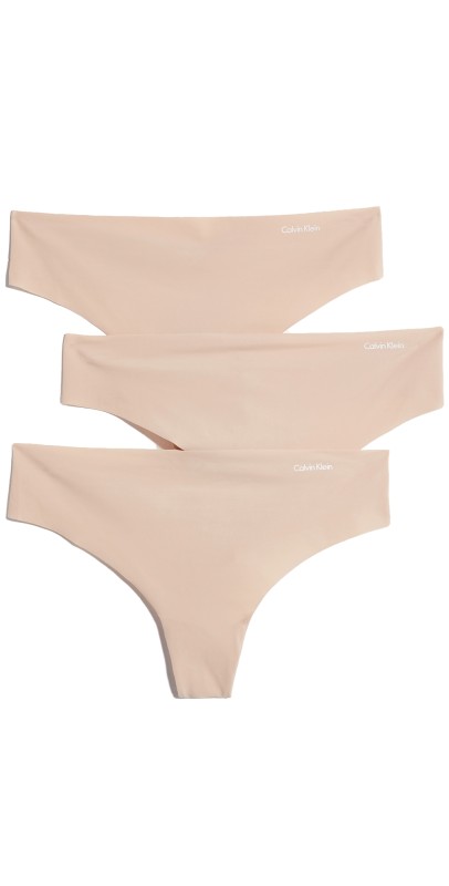 Calvin Klein Underwear 3 Pack Invisibles Thongs Light Caramel