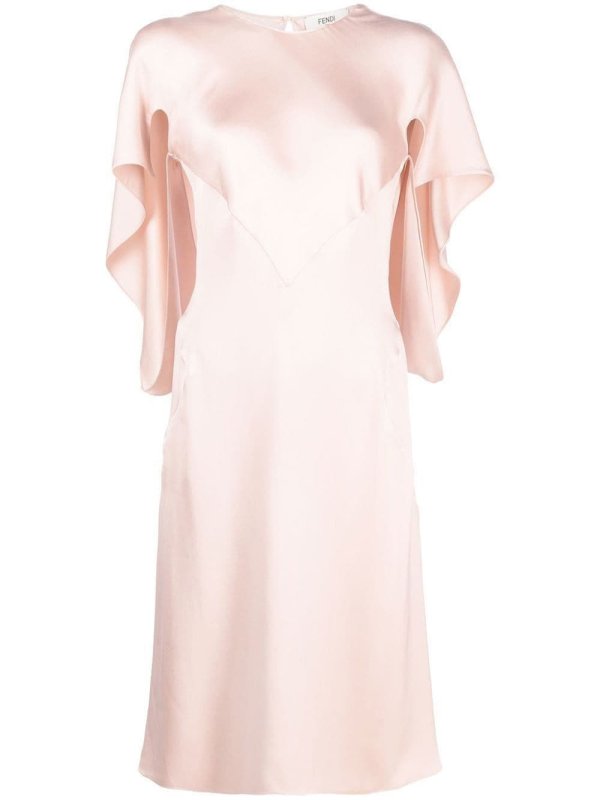satin cape dress