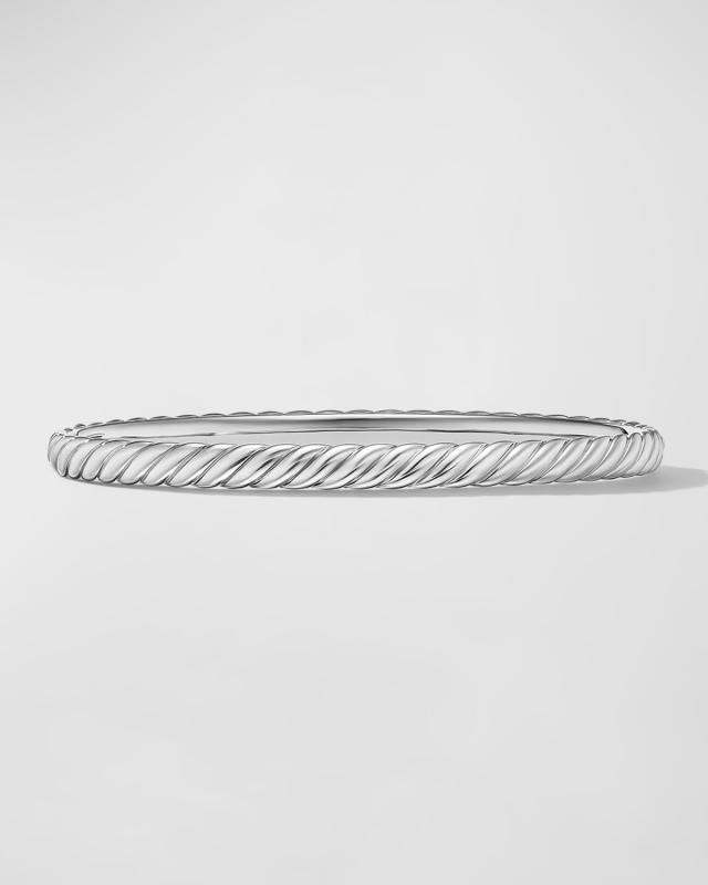 Sculpted Cable Bracelet in 18K White Gold, 4.5