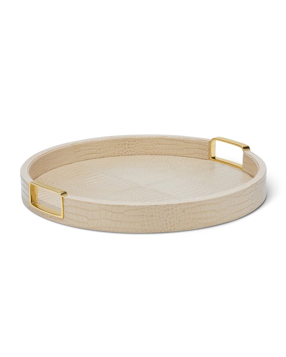 Carina Crocodile Embossed Leather Tray