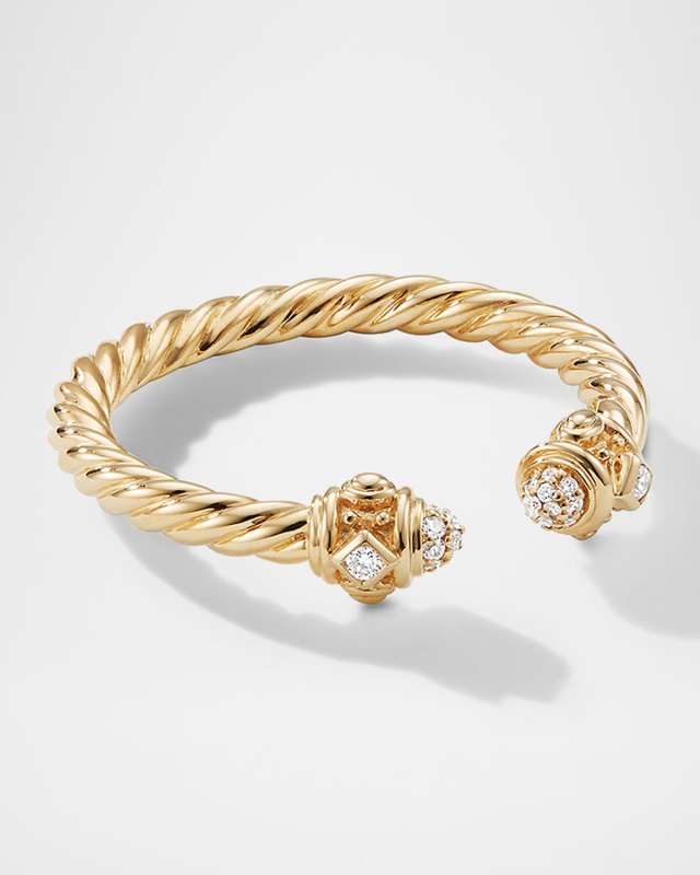 Renaissance Ring in 18K Yellow Gold with Diamonds, 2.3mm
