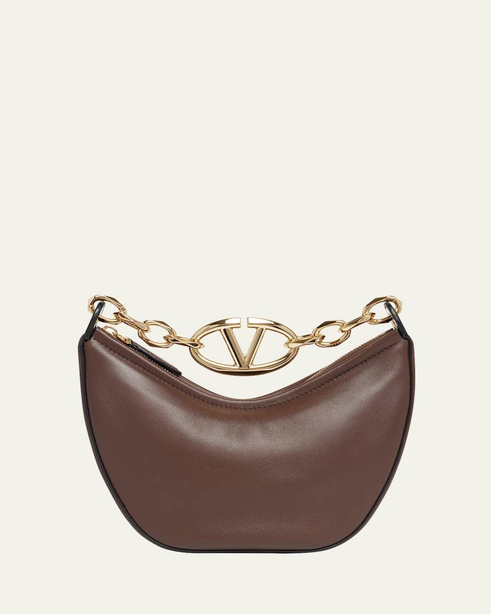 Mini VLOGO Moon Leather Hobo Bag