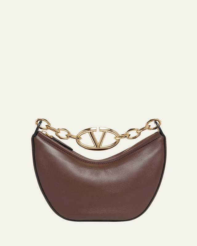 Mini VLOGO Moon Leather Hobo Bag